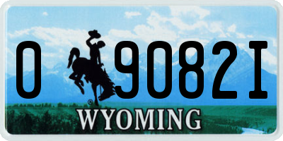 WY license plate 09082I