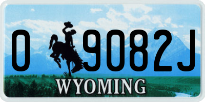 WY license plate 09082J