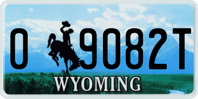 WY license plate 09082T
