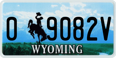 WY license plate 09082V