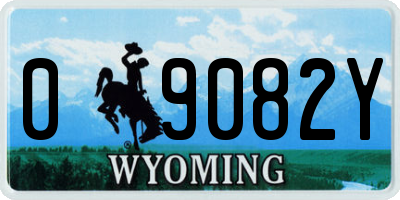 WY license plate 09082Y