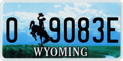 WY license plate 09083E