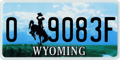 WY license plate 09083F