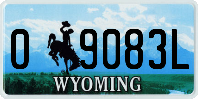 WY license plate 09083L
