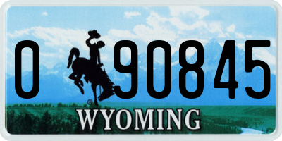 WY license plate 090845