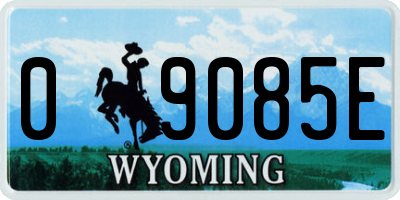 WY license plate 09085E