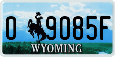 WY license plate 09085F