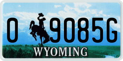 WY license plate 09085G