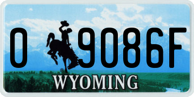 WY license plate 09086F