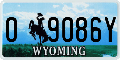 WY license plate 09086Y
