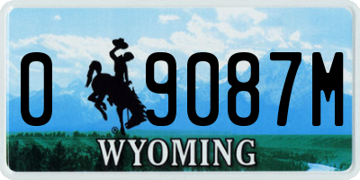 WY license plate 09087M