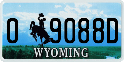 WY license plate 09088D