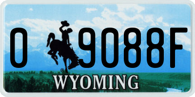 WY license plate 09088F