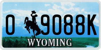WY license plate 09088K