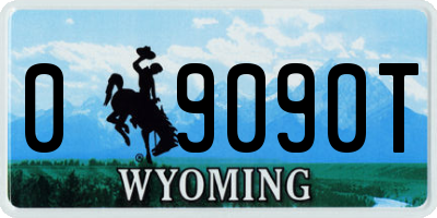 WY license plate 09090T