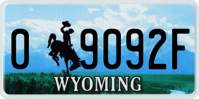 WY license plate 09092F