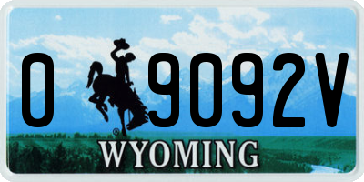 WY license plate 09092V