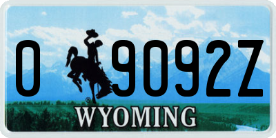 WY license plate 09092Z