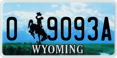WY license plate 09093A