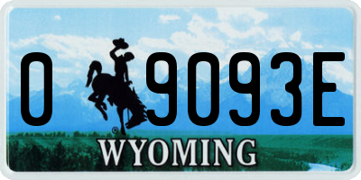 WY license plate 09093E
