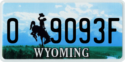 WY license plate 09093F
