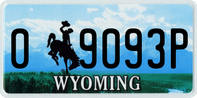 WY license plate 09093P