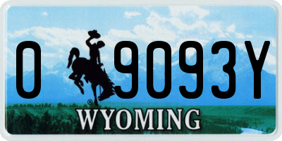 WY license plate 09093Y