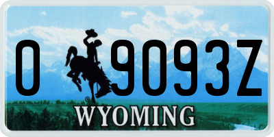 WY license plate 09093Z