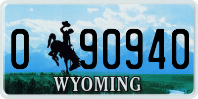 WY license plate 090940