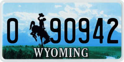 WY license plate 090942