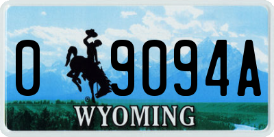 WY license plate 09094A