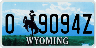 WY license plate 09094Z