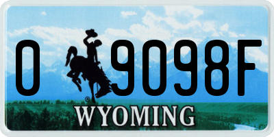 WY license plate 09098F
