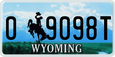 WY license plate 09098T