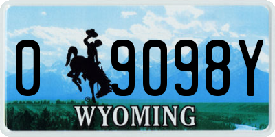 WY license plate 09098Y