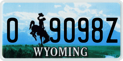 WY license plate 09098Z