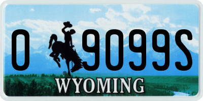 WY license plate 09099S