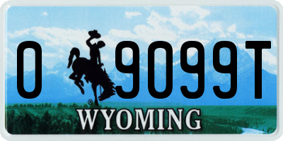 WY license plate 09099T