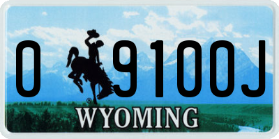 WY license plate 09100J