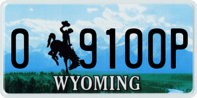 WY license plate 09100P
