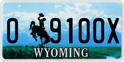 WY license plate 09100X