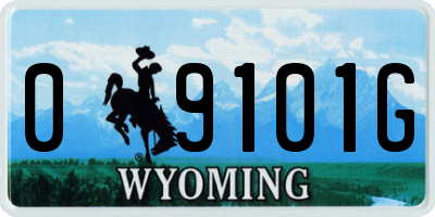 WY license plate 09101G