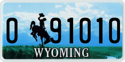 WY license plate 09101O