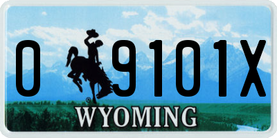 WY license plate 09101X