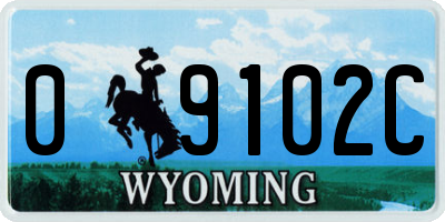 WY license plate 09102C