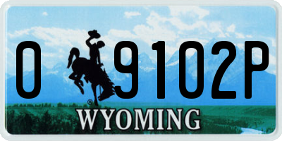 WY license plate 09102P