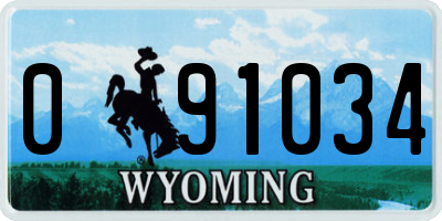 WY license plate 091034