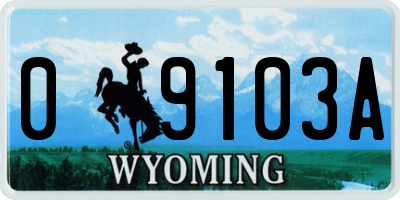WY license plate 09103A