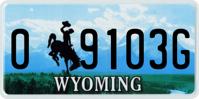 WY license plate 09103G