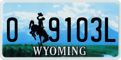 WY license plate 09103L